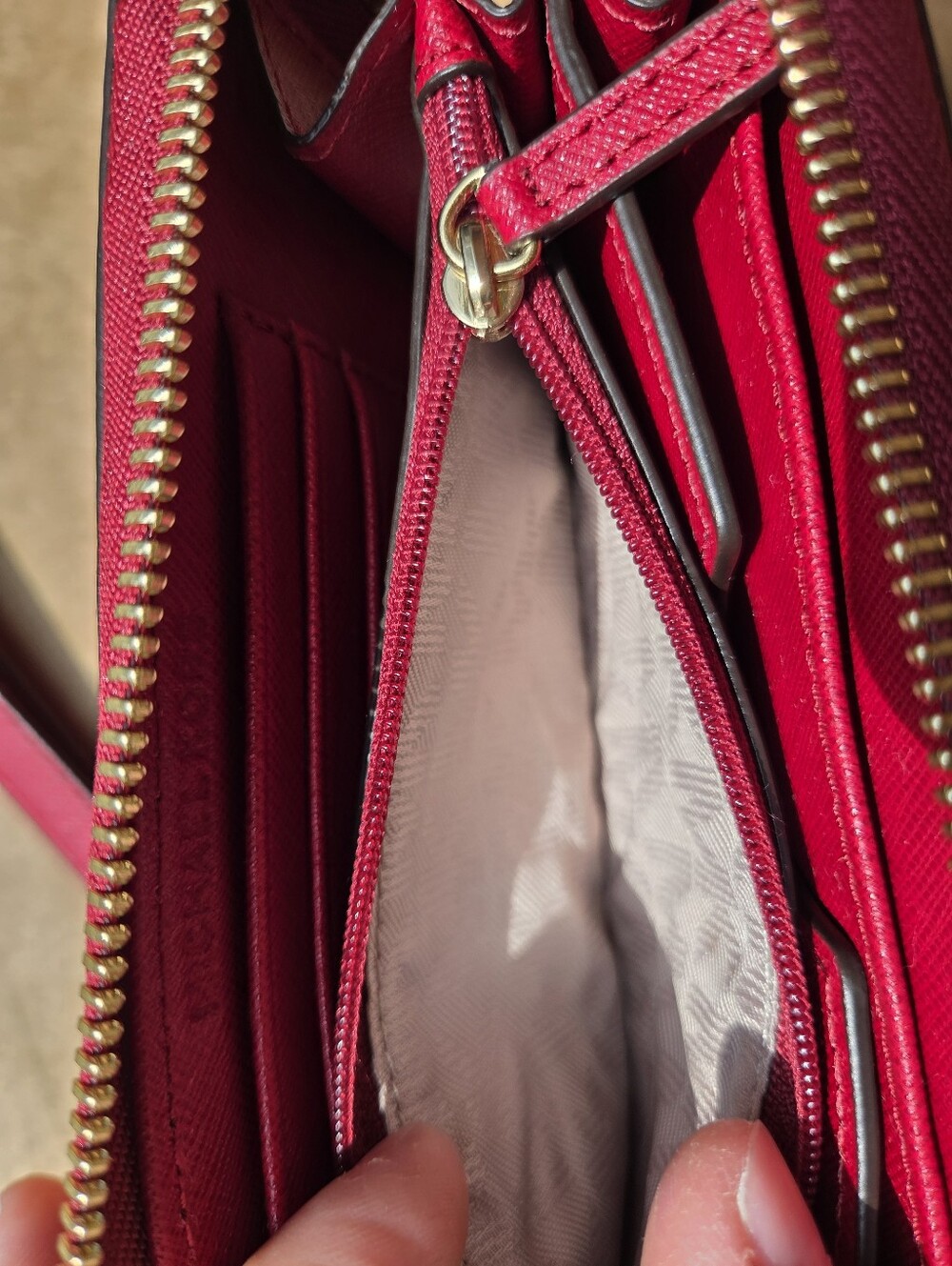 Michael Kors Wallet Wristlet Saffiano Leather Red - Picture 4 of 12